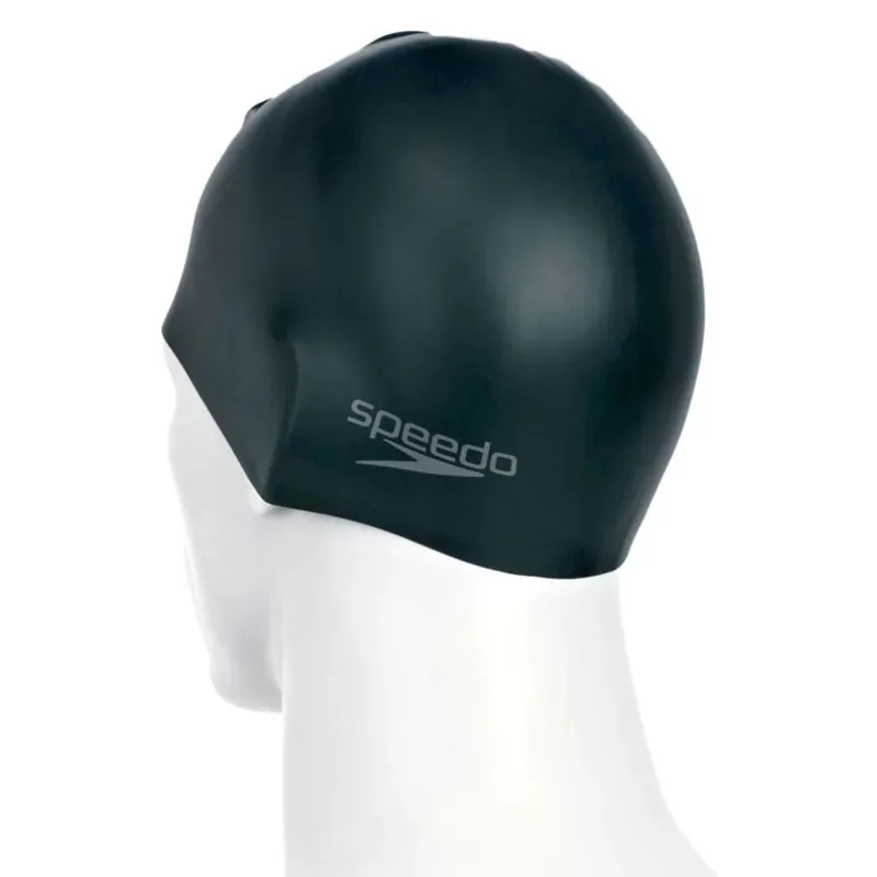 Speedo Plain Moulded Silicone Cap Black-3